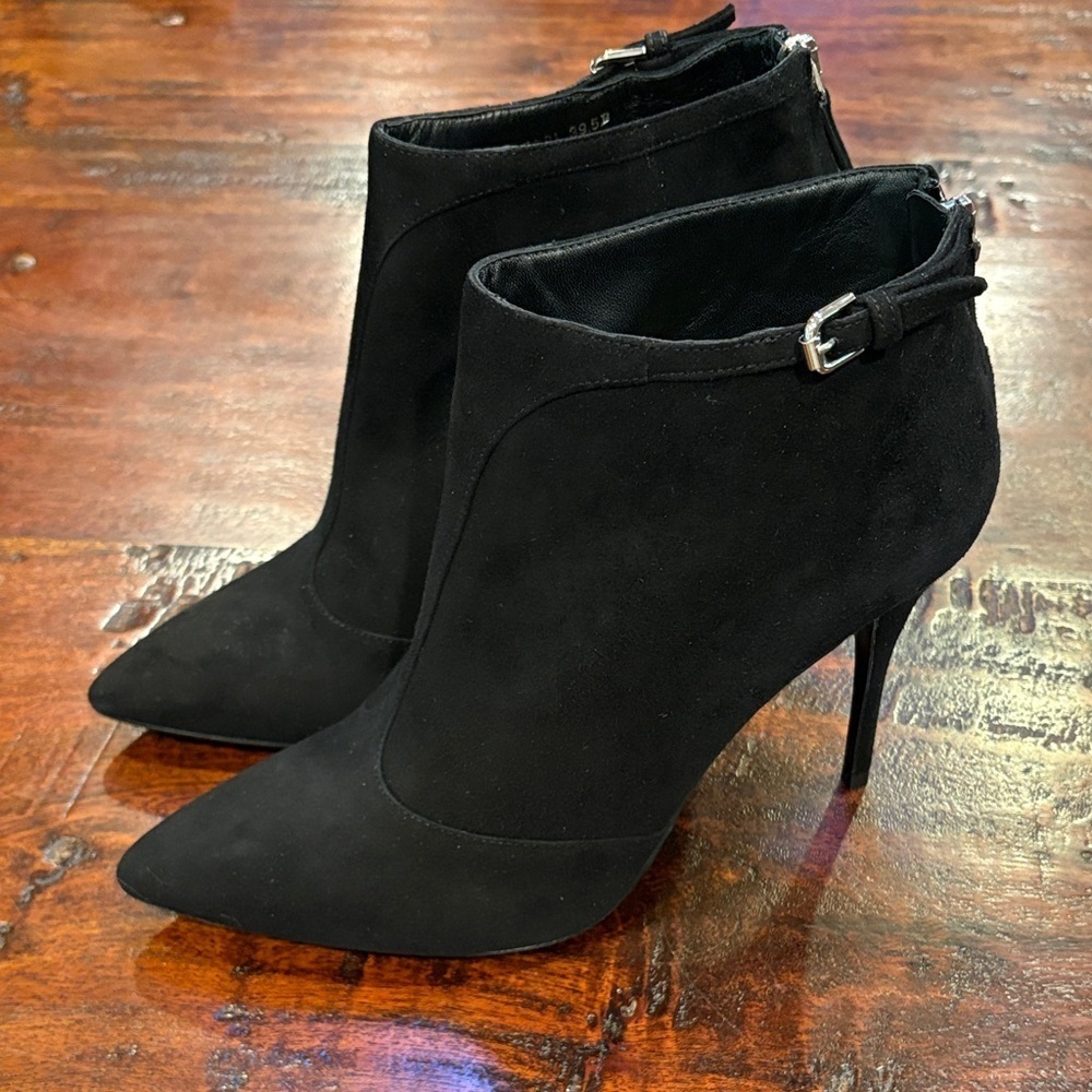 Polo Ralph Lauren Black Women's Suede Ankle Boots Made in Italy size EU 39.5